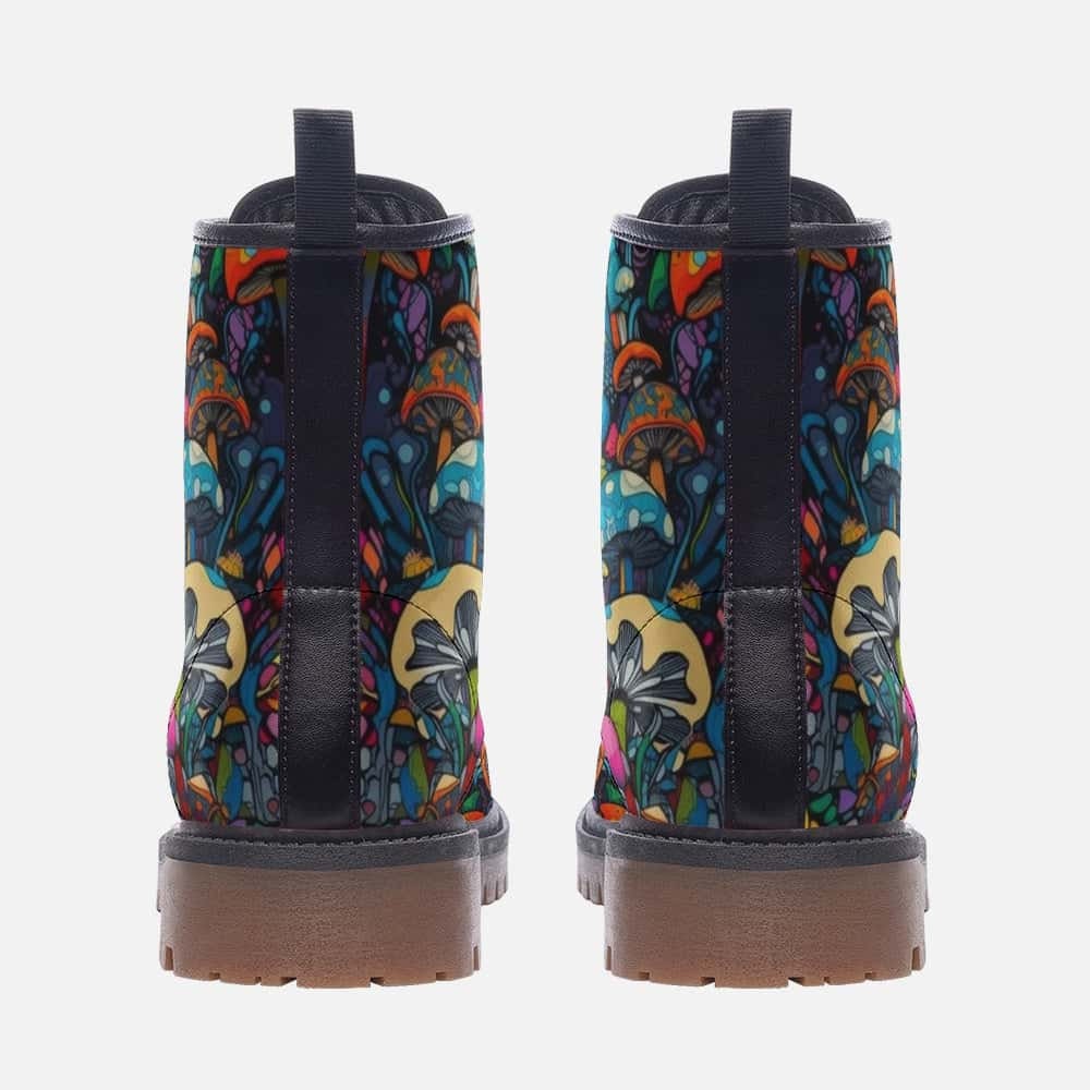 Hippie Art Zone - Groovy Mushrooms Vegan Leather Boots