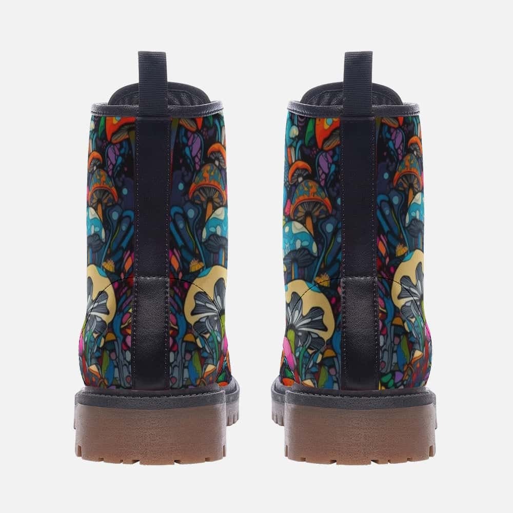 Hippie Art Zone - Groovy Mushrooms Vegan Leather Boots