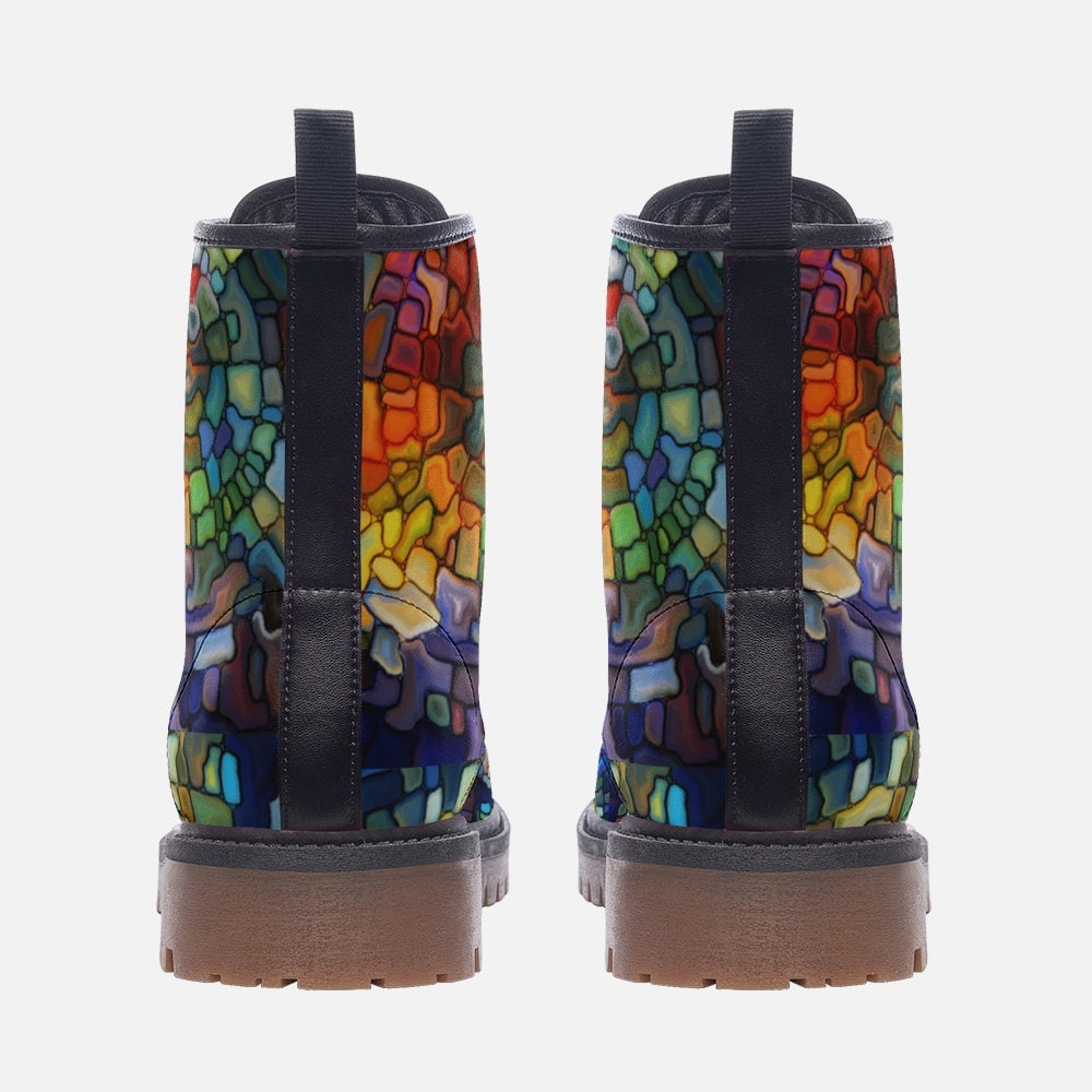 Hippie Art Zone - Stained Glass 2 Casual Leather Lightweight Boots