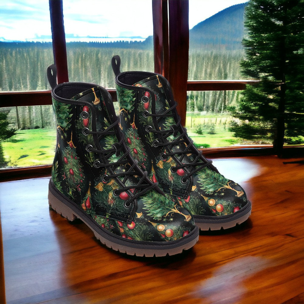 Hippie Art Zone - Dark Academia Christmas Trees Combat Boots