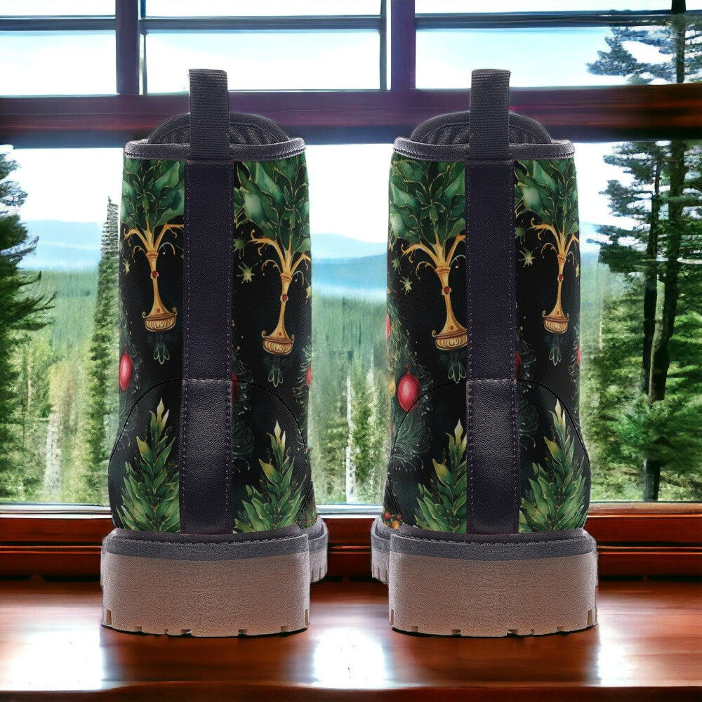 Hippie Art Zone - Dark Academia Christmas Trees Combat Boots