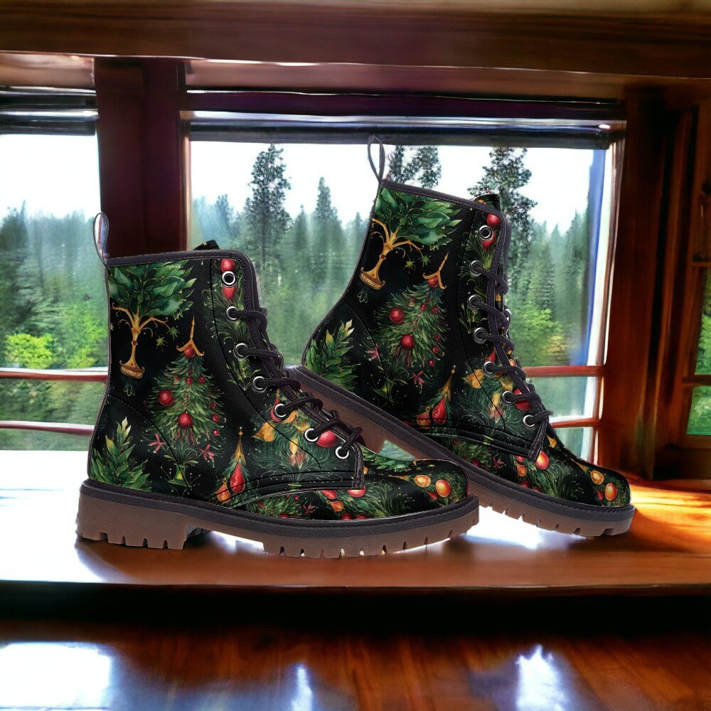 Hippie Art Zone - Dark Academia Christmas Trees Combat Boots