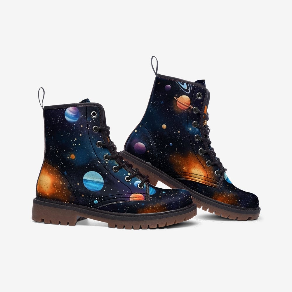 Hippie Art Zone - Space Planets Combat Boots