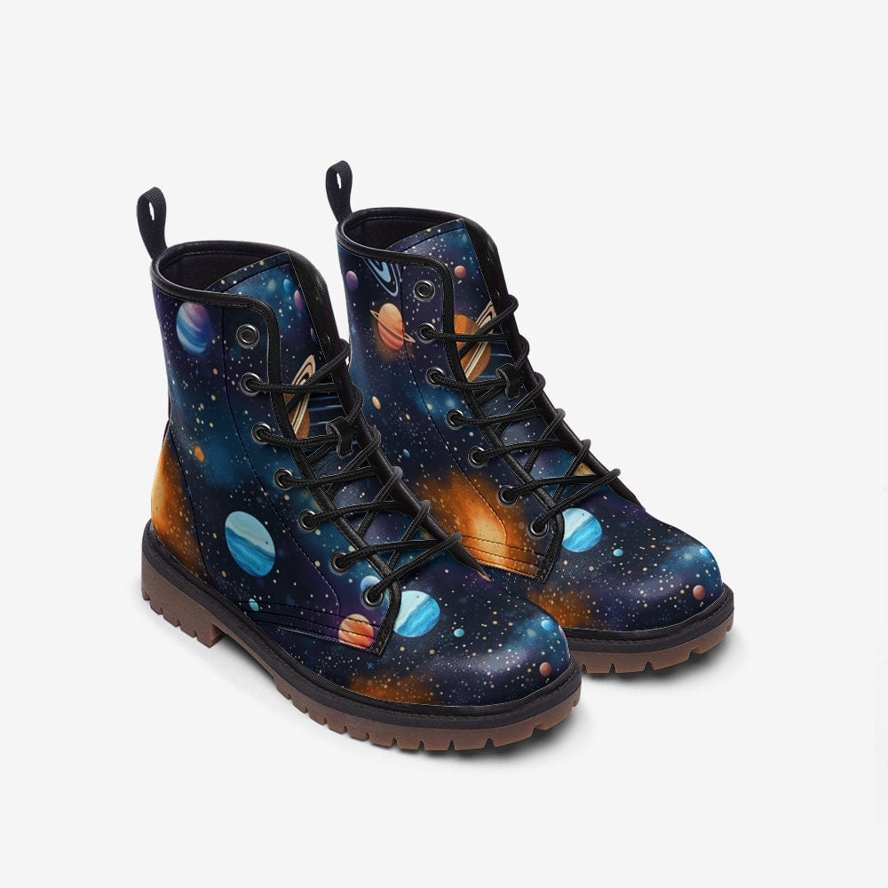 Hippie Art Zone - Space Planets Combat Boots