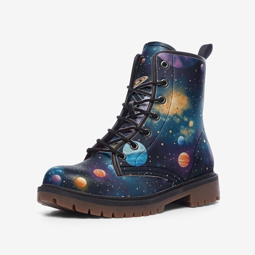 Hippie Art Zone - Space Planets Combat Boots