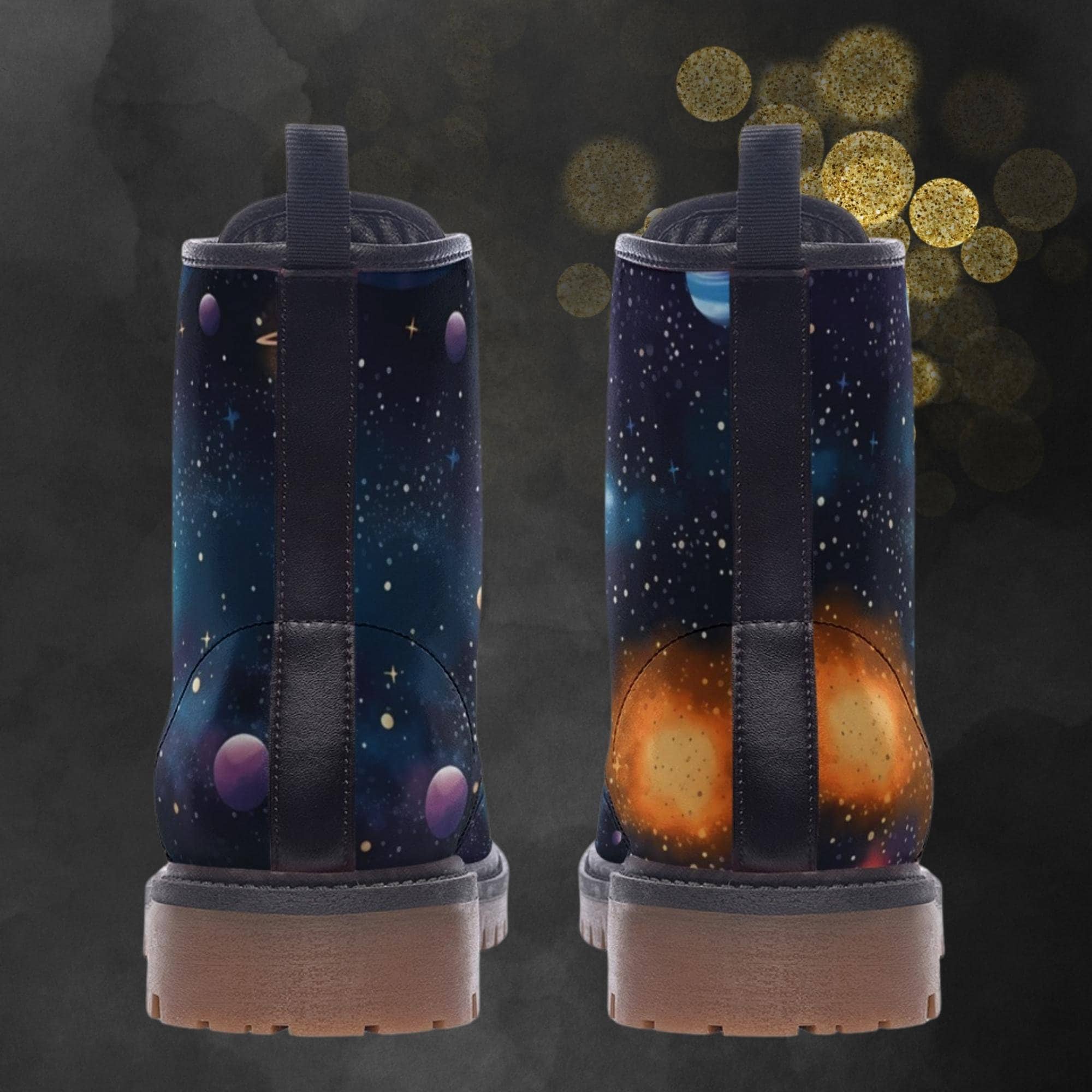 Hippie Art Zone - Space Planets Combat Boots
