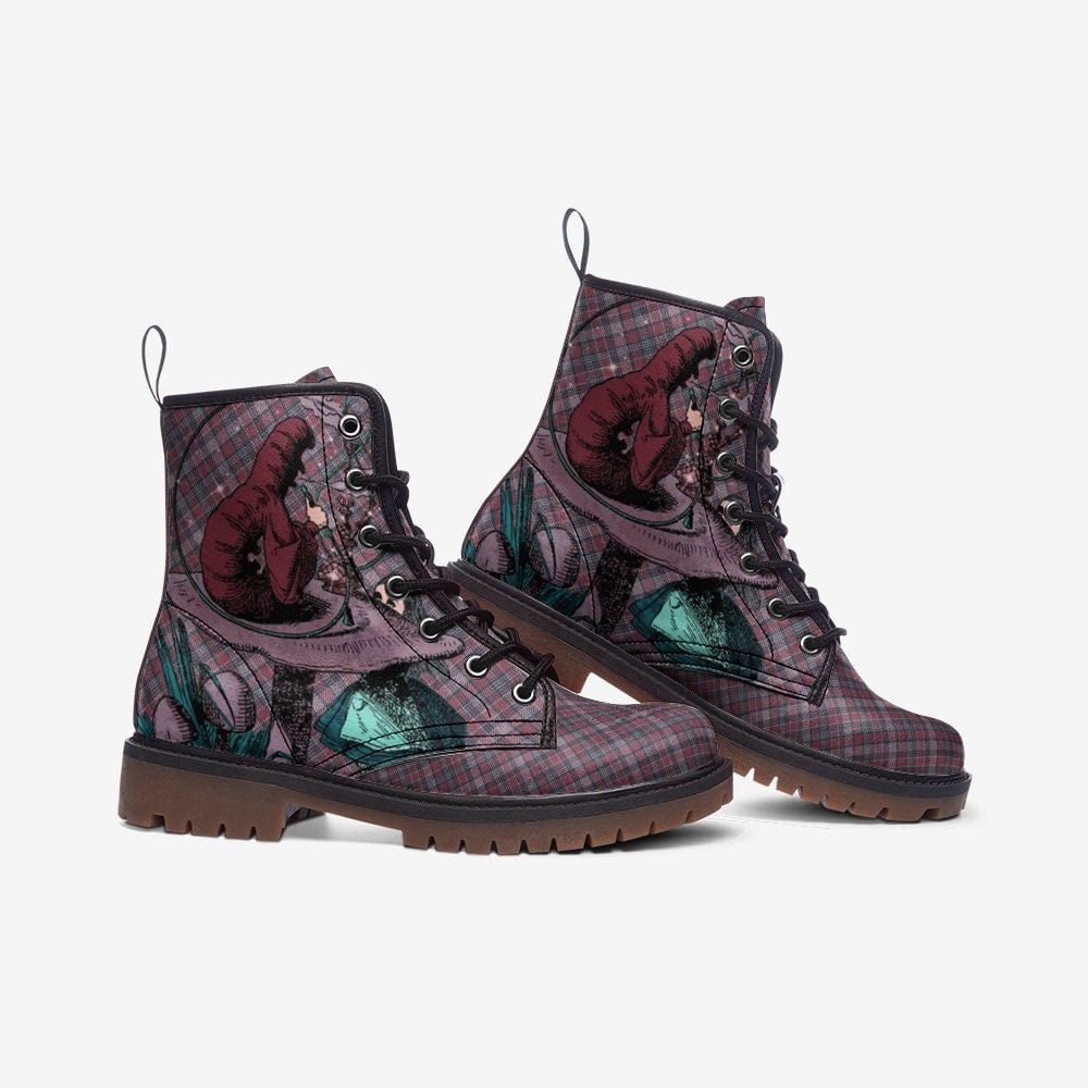 Hippie Art Zone - Alice In Wonderland Boots | Unisex Casual Vegan Leather Lightweight Boots