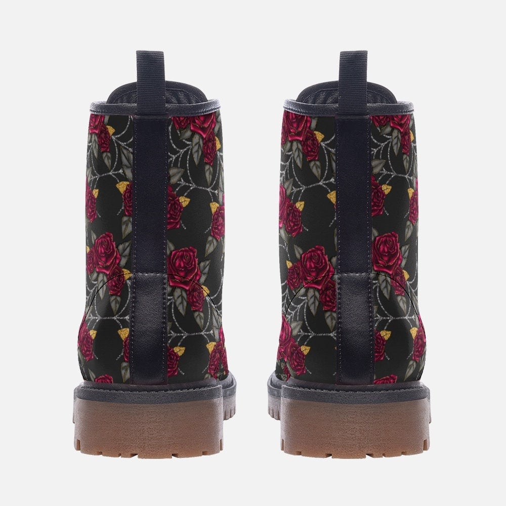 Hippie Art Zone - Witchy Cobweb Boots | Casual Vegan Leather Lightweight Boots