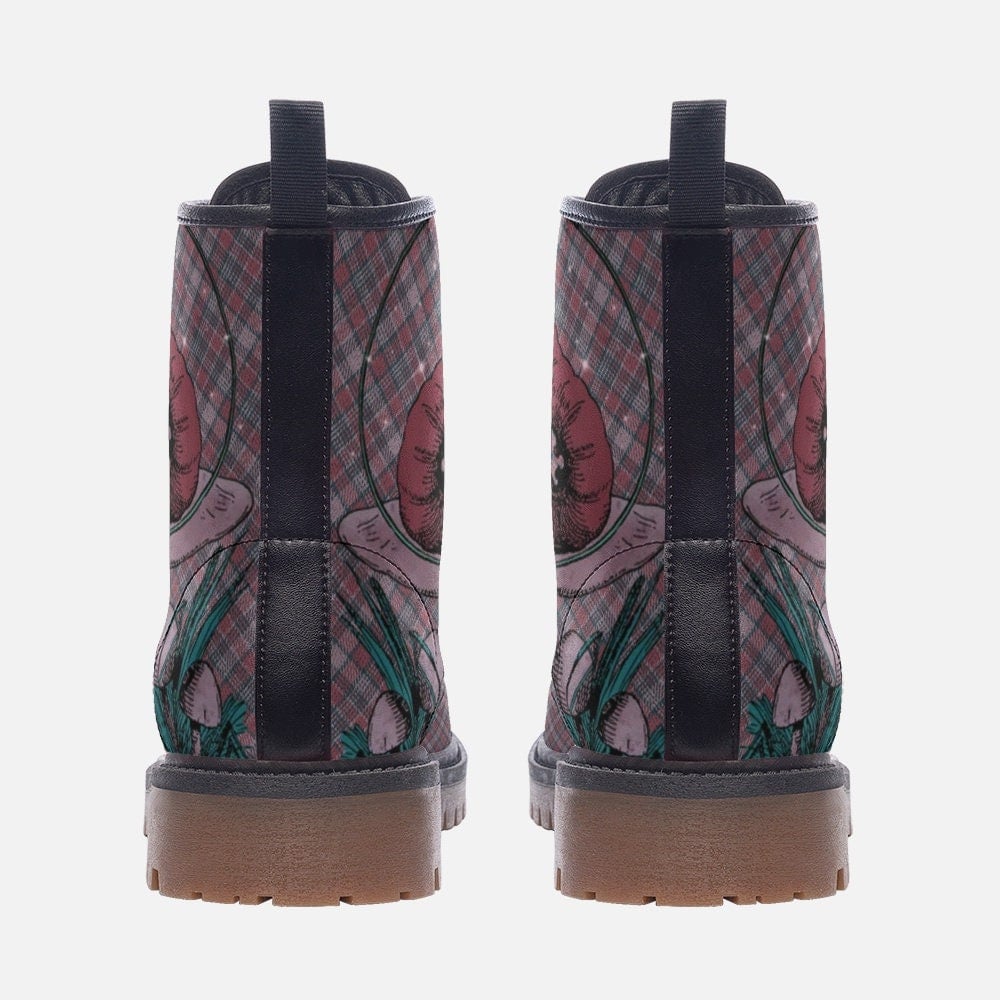 Hippie Art Zone - Alice In Wonderland Boots | Unisex Casual Vegan Leather Lightweight Boots