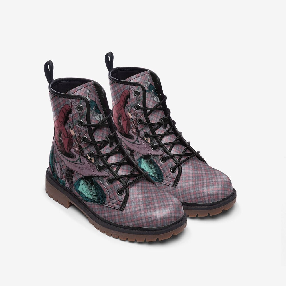 Hippie Art Zone - Alice In Wonderland Boots | Unisex Casual Vegan Leather Lightweight Boots