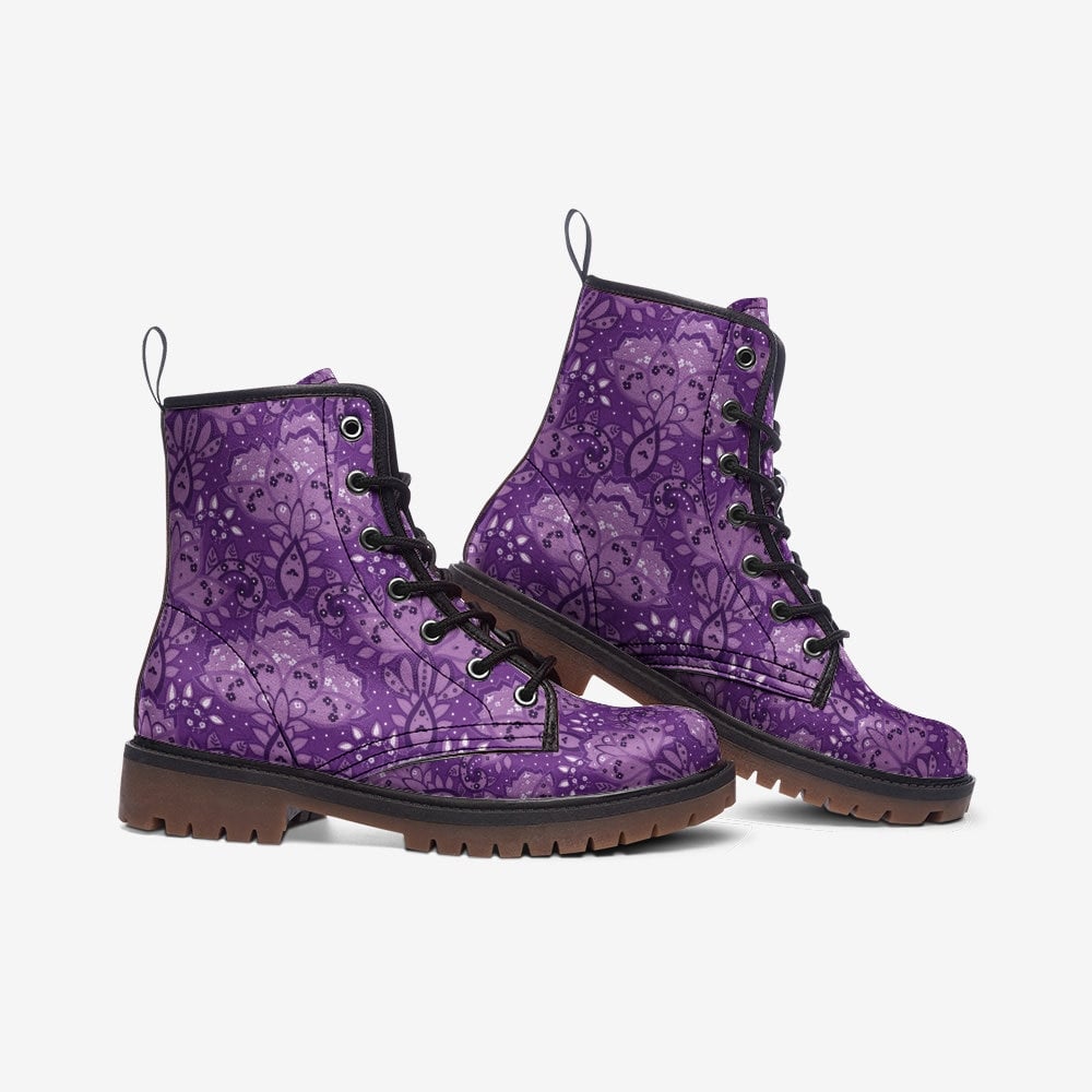 Hippie Art Zone - In All Purpleness Vegan Leather Boots