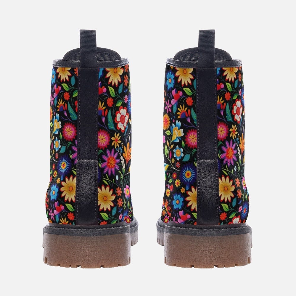 Hippie Art Zone - Mexican Florals Vegan Leather Boots