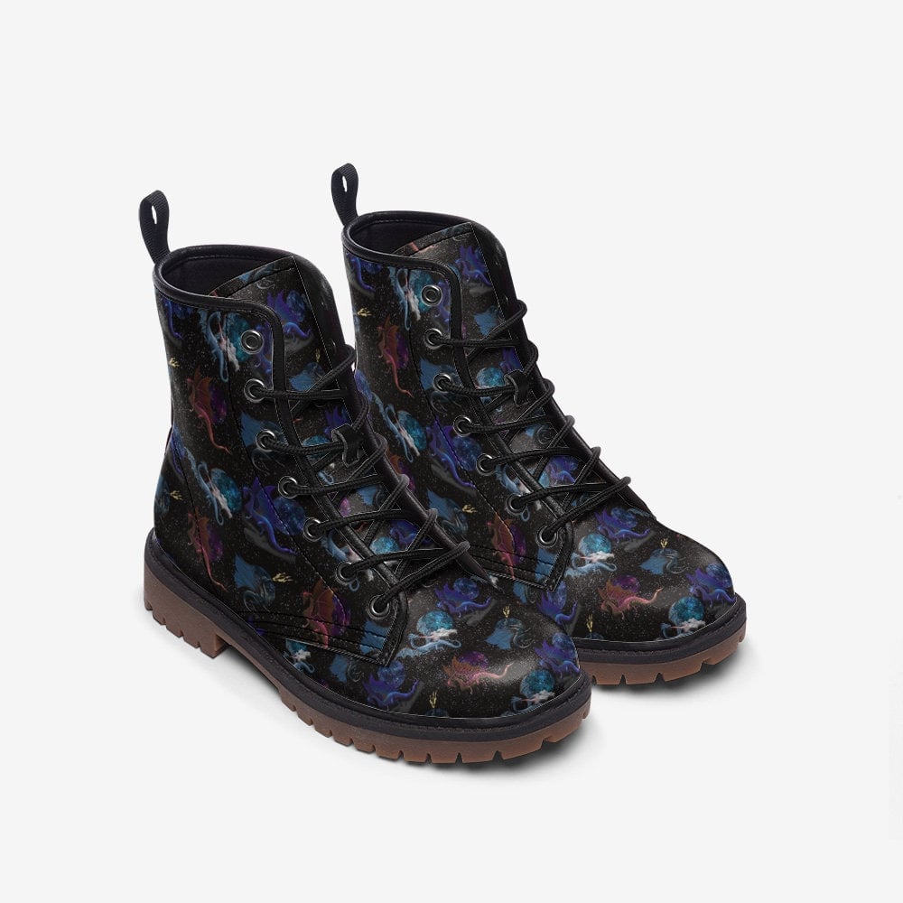 Hippie Art Zone - Dragons In Space Vegan Leather Boots