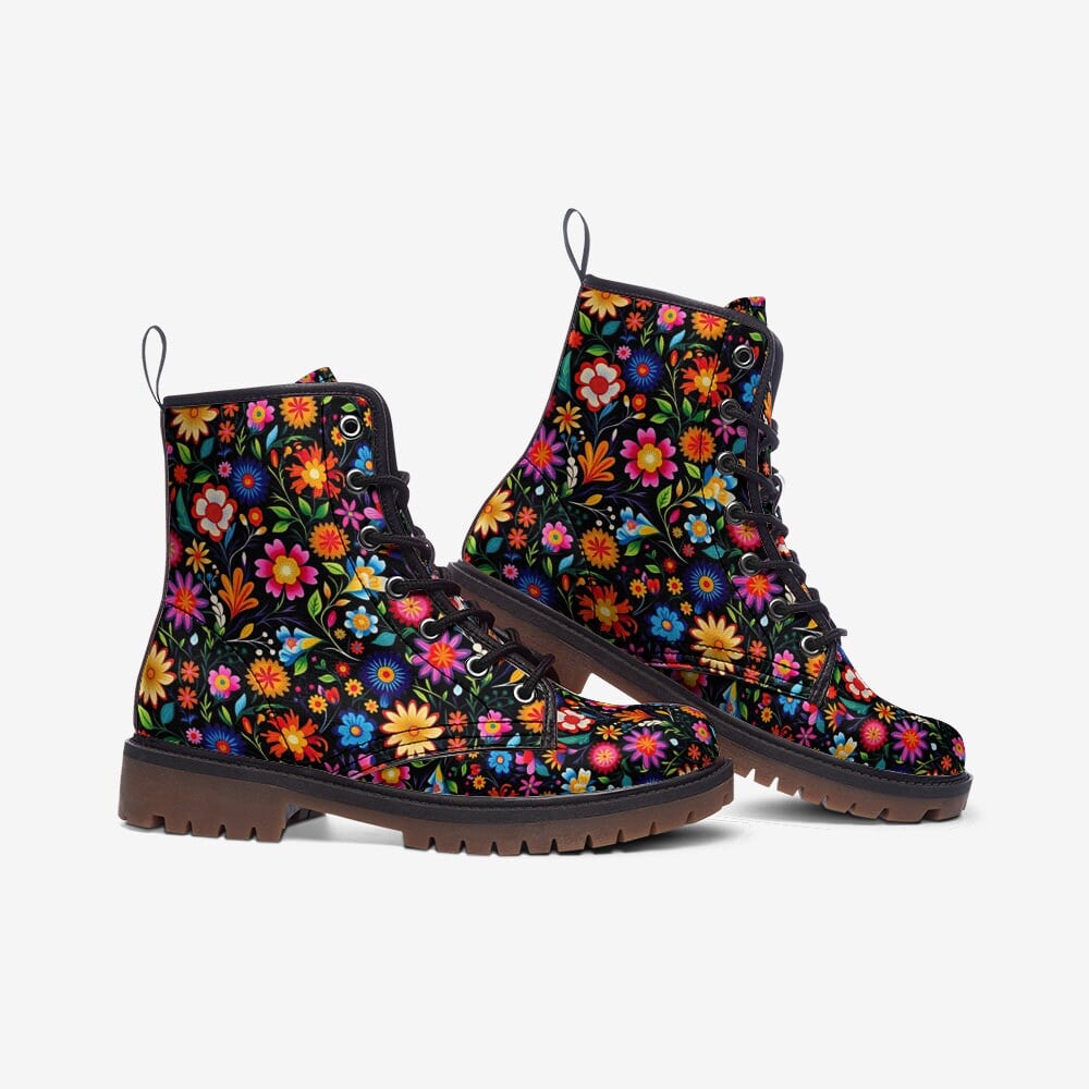 Hippie Art Zone - Mexican Florals Vegan Leather Boots