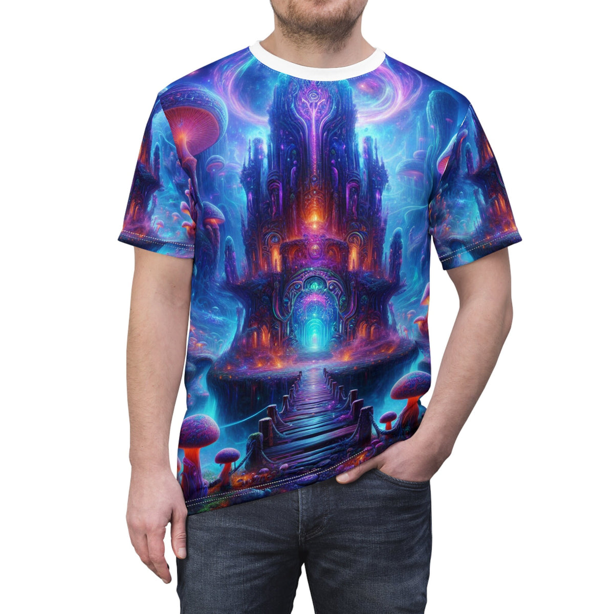 hippieartzone T-Shirt Leonora Dalvento - Blacklight Reactive Apparel