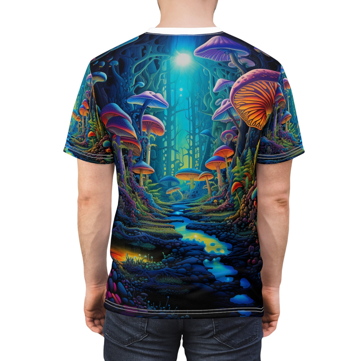 hippieartzone T-Shirt Isabella Sorrentino - Psychedelic Camouflage Tee - Blacklight Reactive Apparel