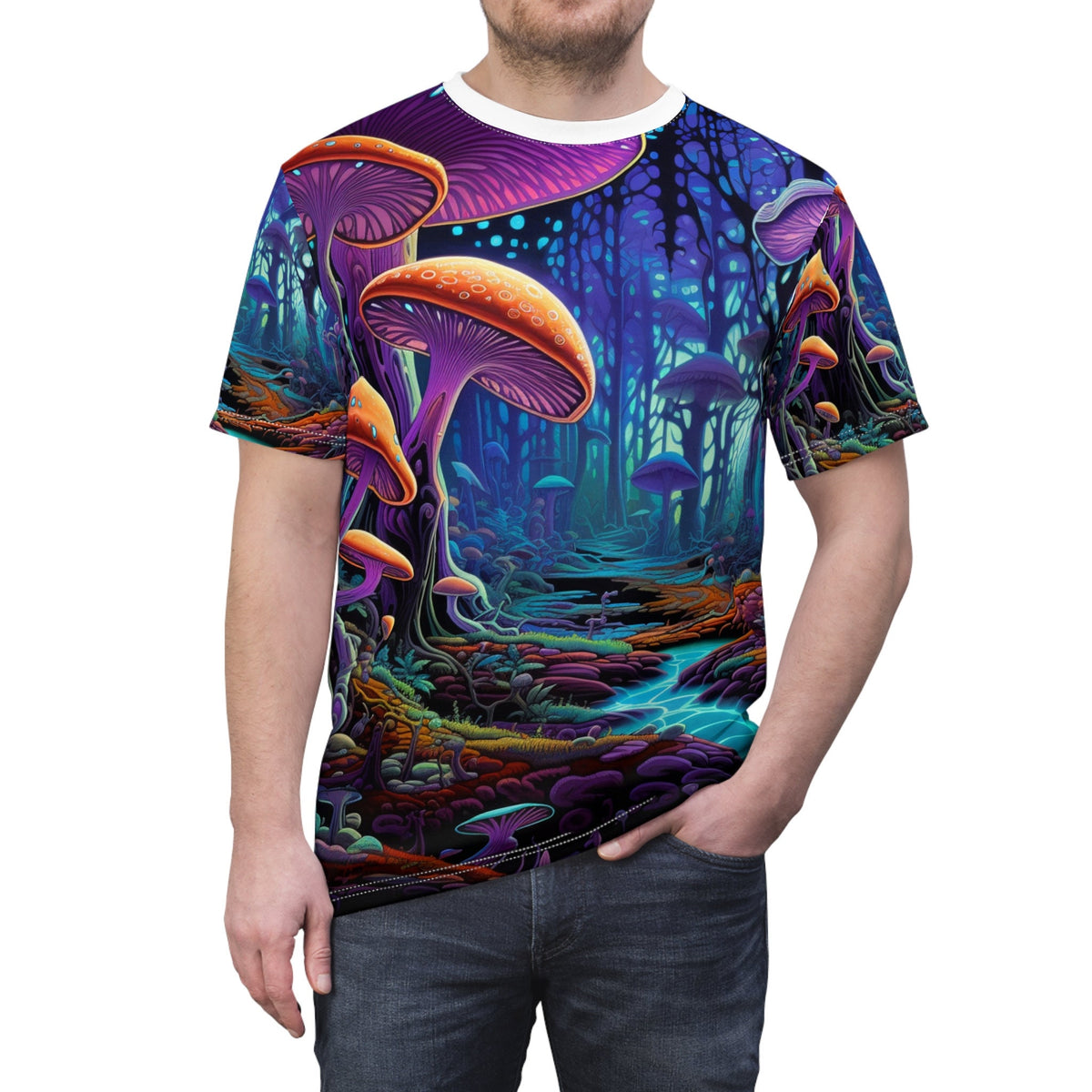 hippieartzone T-Shirt Leonardo Bellini - Unique Blacklight Fashion Tee