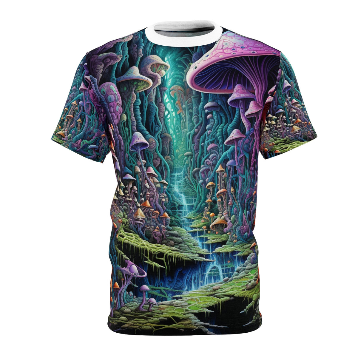 hippieartzone T-Shirt Benedicta Valentina - Psychedelic Camouflage Tee - Blacklight Reactive Apparel