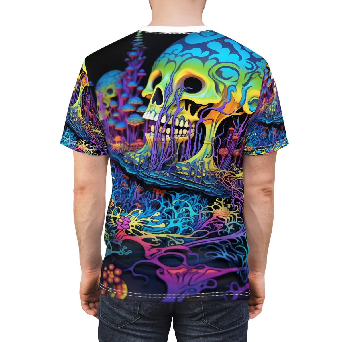 hippieartzone T-Shirt Aurelia VanBraunschweig - Psychedelic Camouflage Tee - Blacklight Reactive Apparel