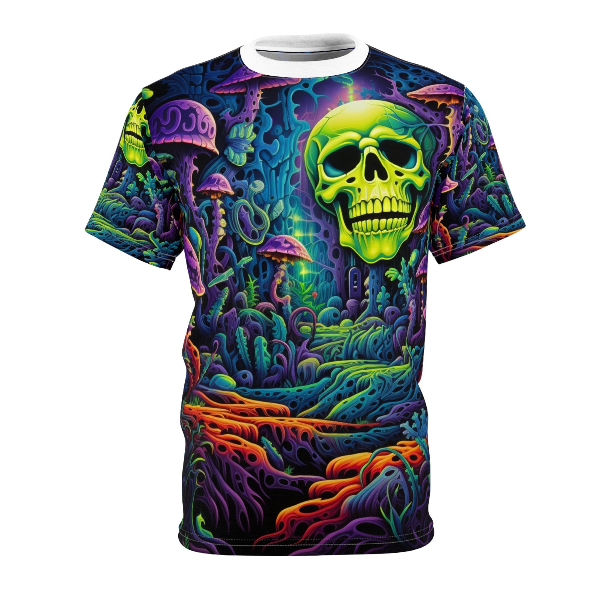 hippieartzone T-Shirt Ambrosia Cortese - Psychedelic Camouflage Tee - Blacklight Reactive Apparel