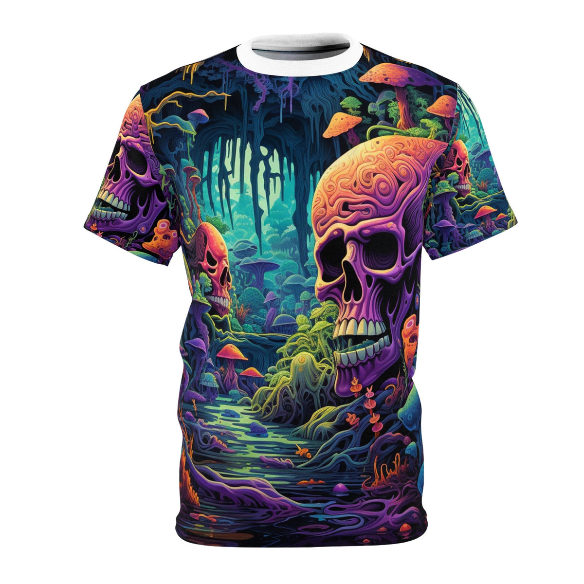 hippieartzone T-Shirt Isabella Crestini - Psychedelic Camouflage Tee - Blacklight Reactive Apparel