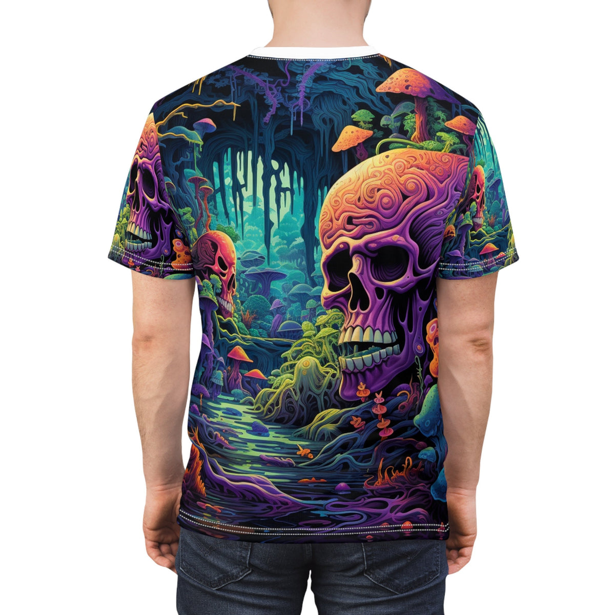 hippieartzone T-Shirt Isabella Crestini - Psychedelic Camouflage Tee - Blacklight Reactive Apparel