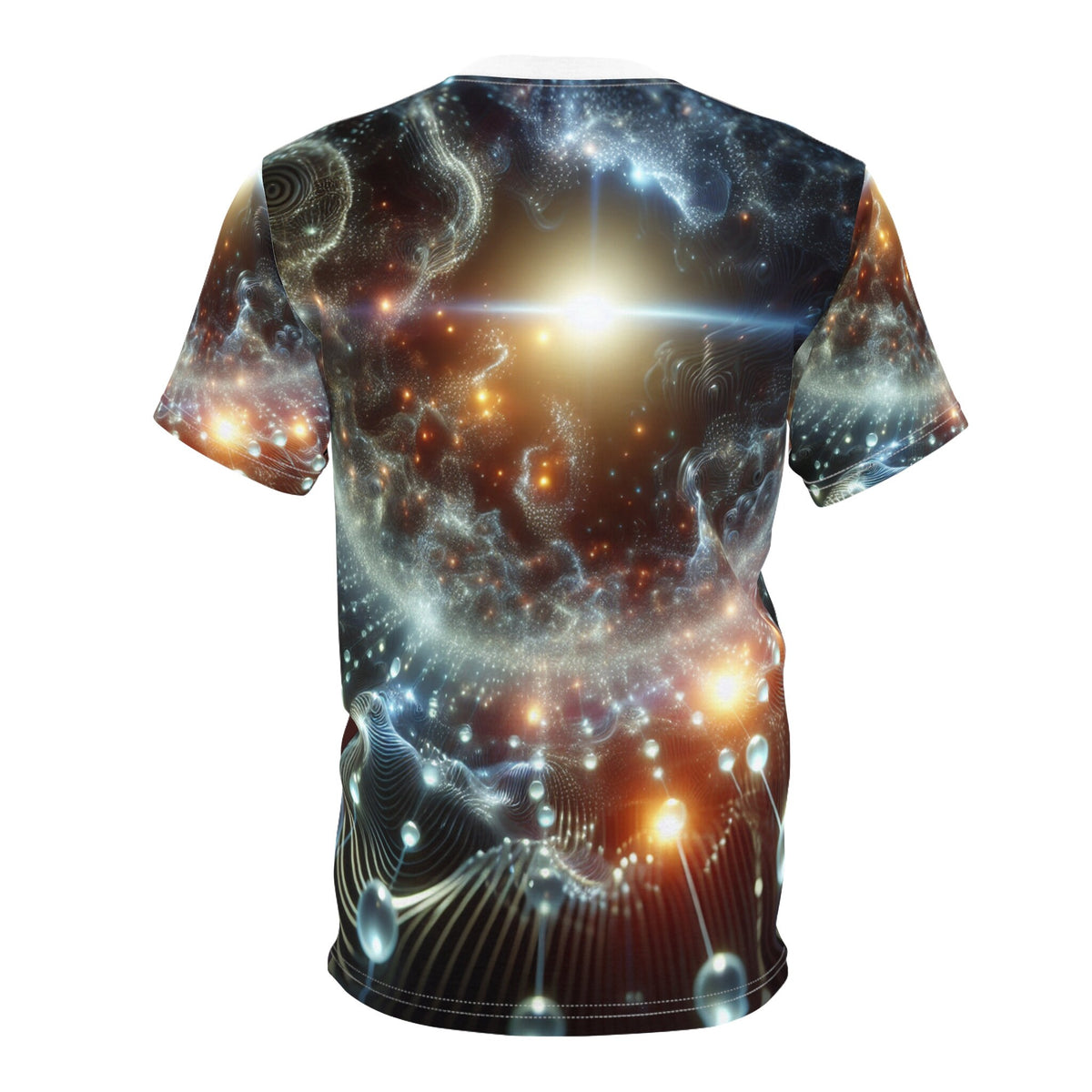 hippieartzone - BioGlow Symmetry: Cyberpunk Bioluminescent Orb T-shirt - Ethereal Universe Design - High-Resolution Photorealistic