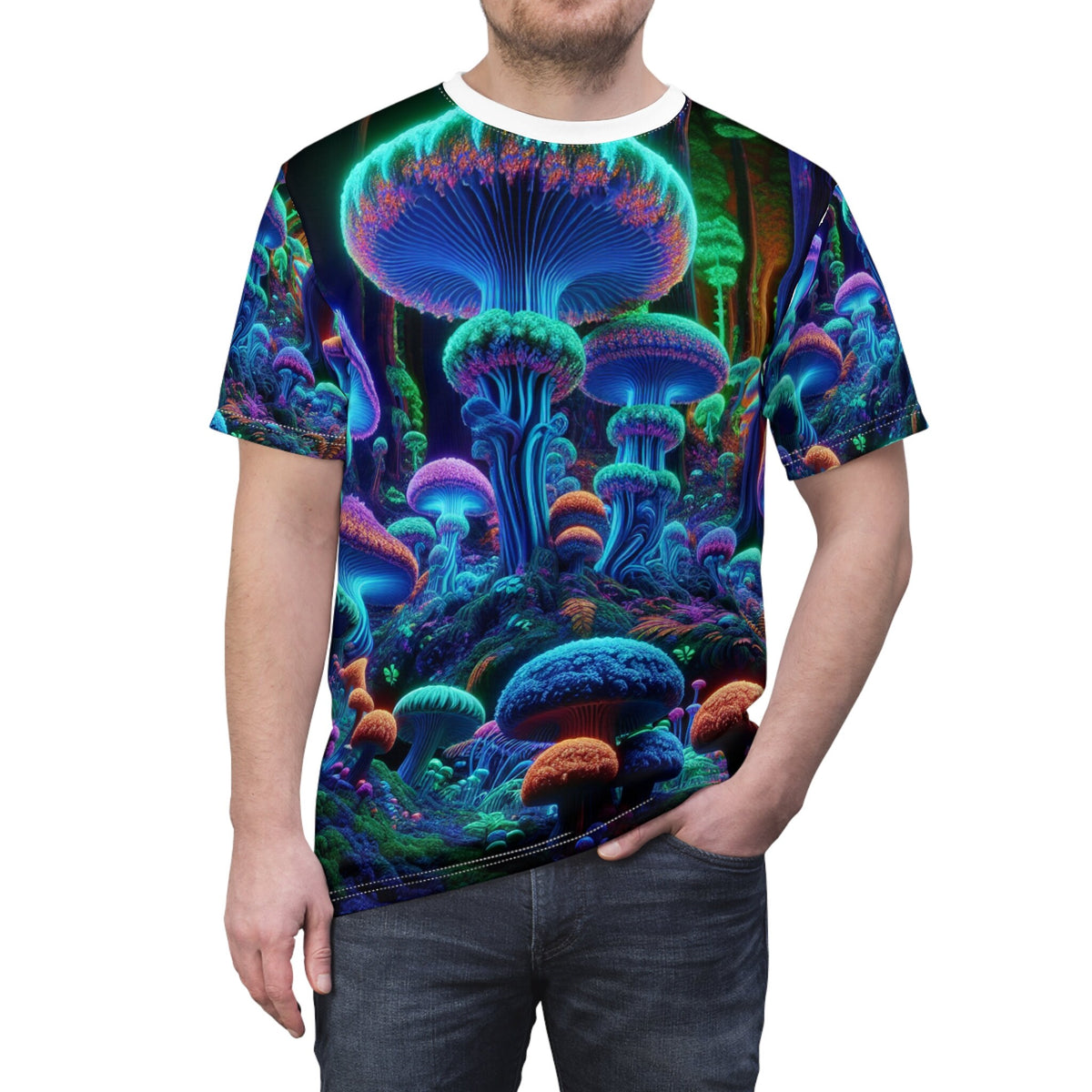 hippieartzone T-Shirt Benedetto Roselli - Blacklight Reactive Apparel