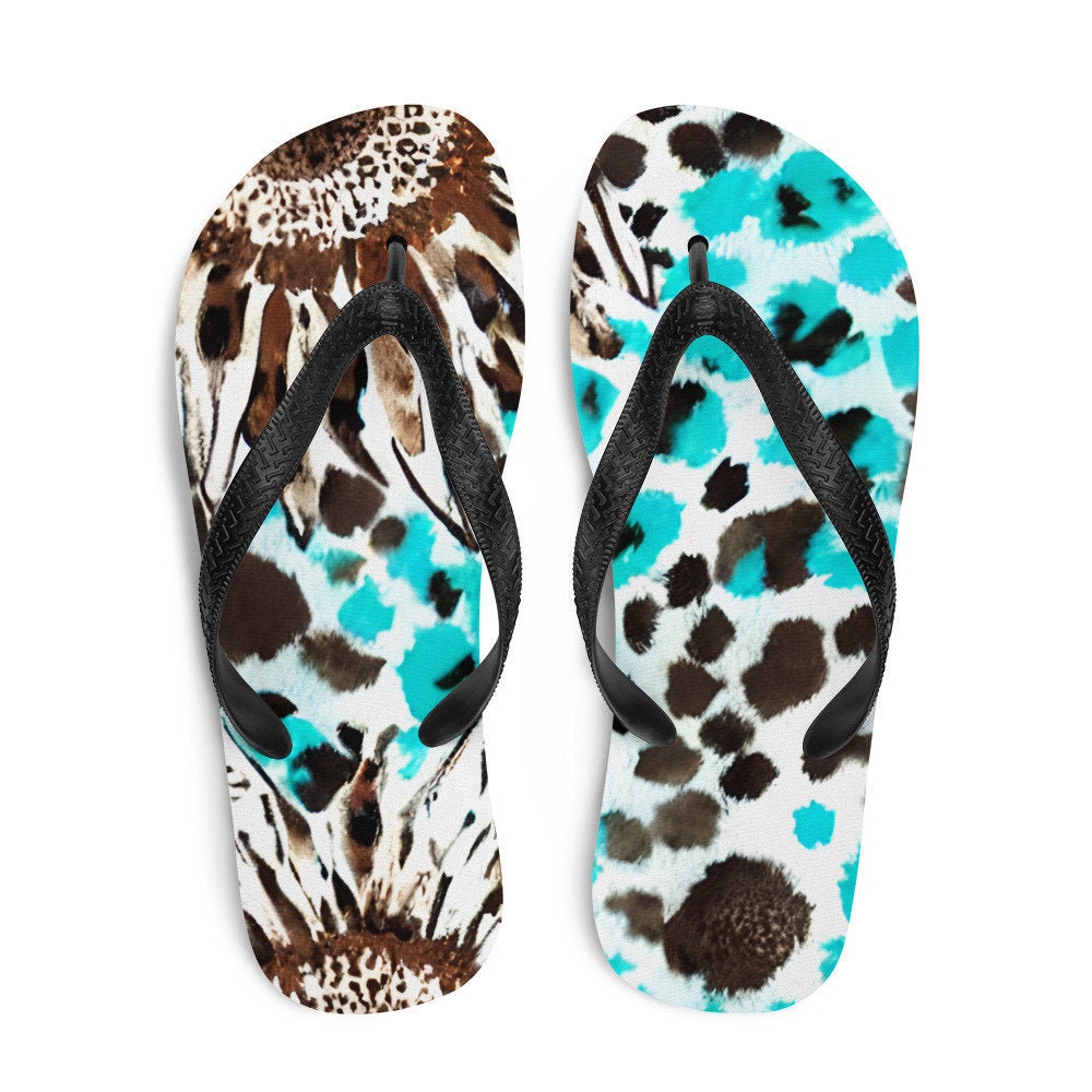 hippieartzone - Sunflower Watercolor Flip-Flops