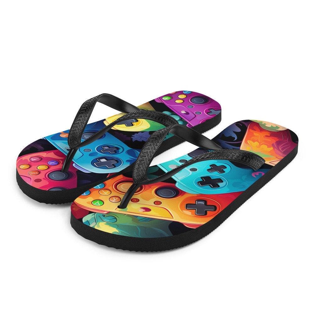 hippieartzone - The Gamer Flip-Flops