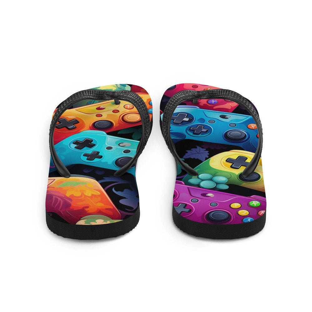hippieartzone - The Gamer Flip-Flops