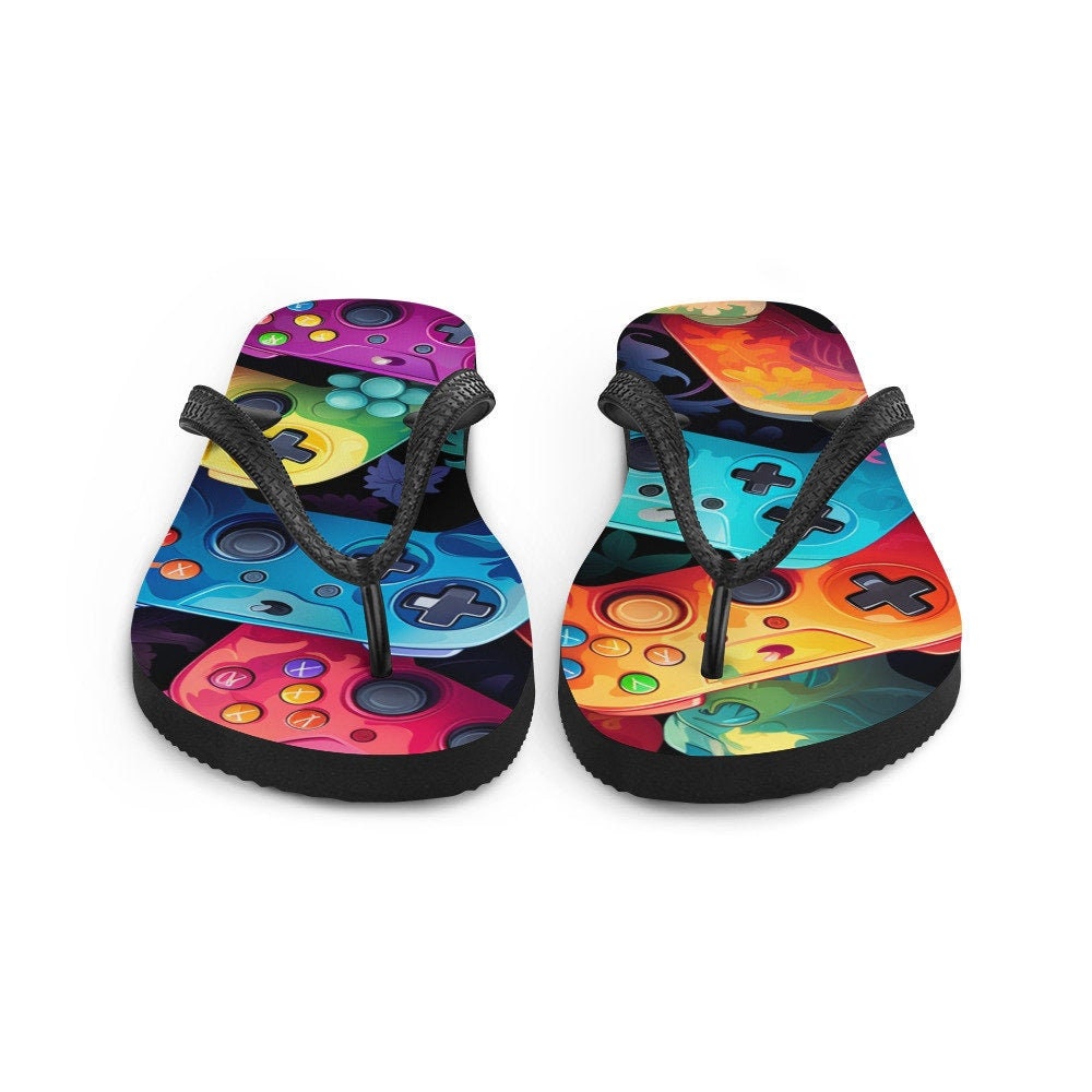 hippieartzone - The Gamer Flip-Flops