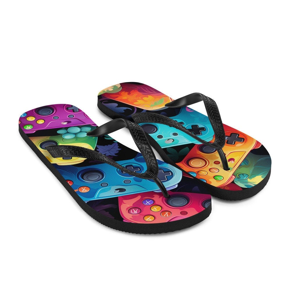 hippieartzone - The Gamer Flip-Flops