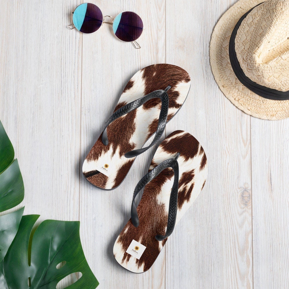 hippieartzone - Cowhide Flip-Flops