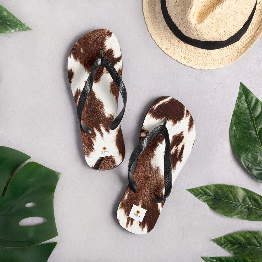 hippieartzone - Cowhide Flip-Flops