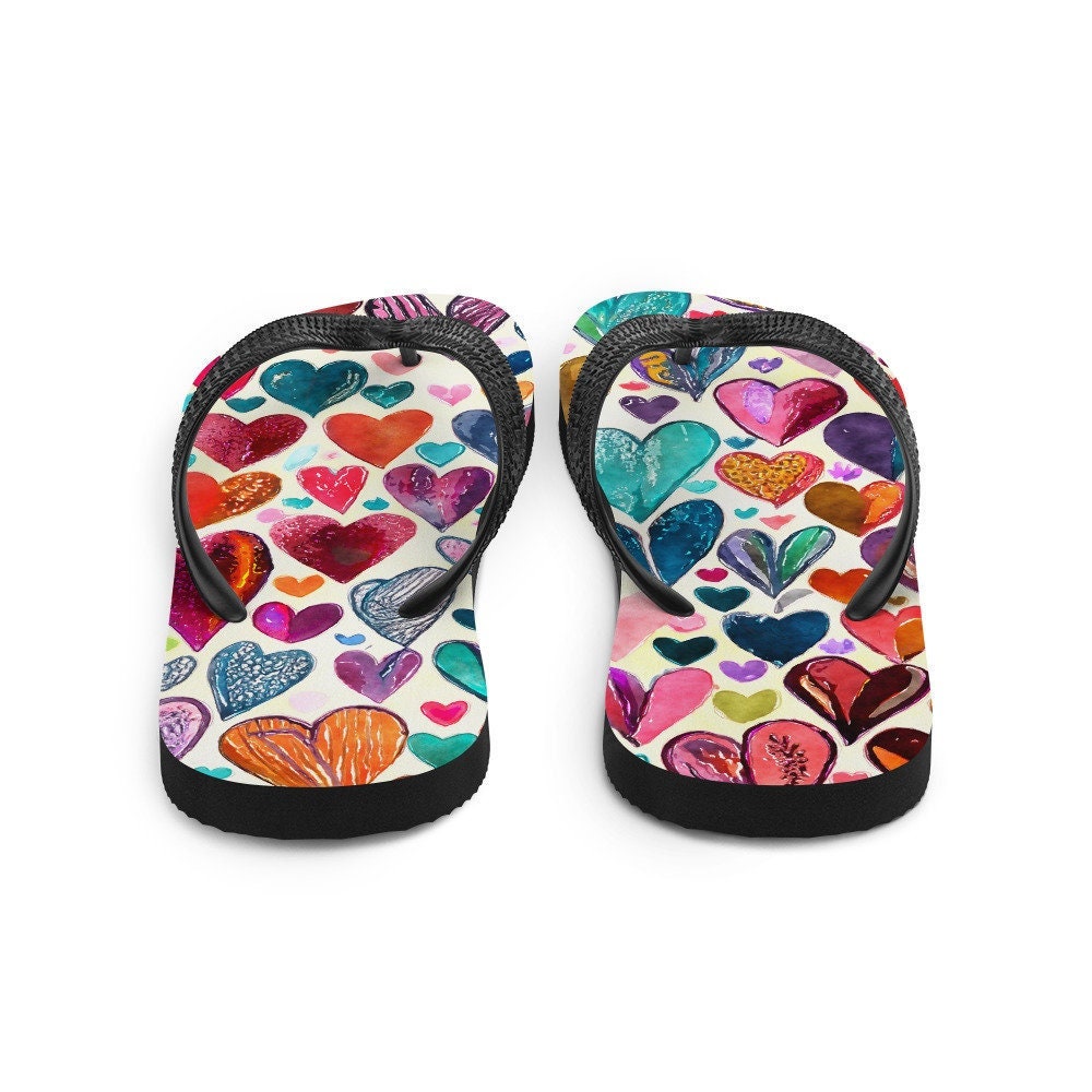 hippieartzone - Hearts Flip-Flops