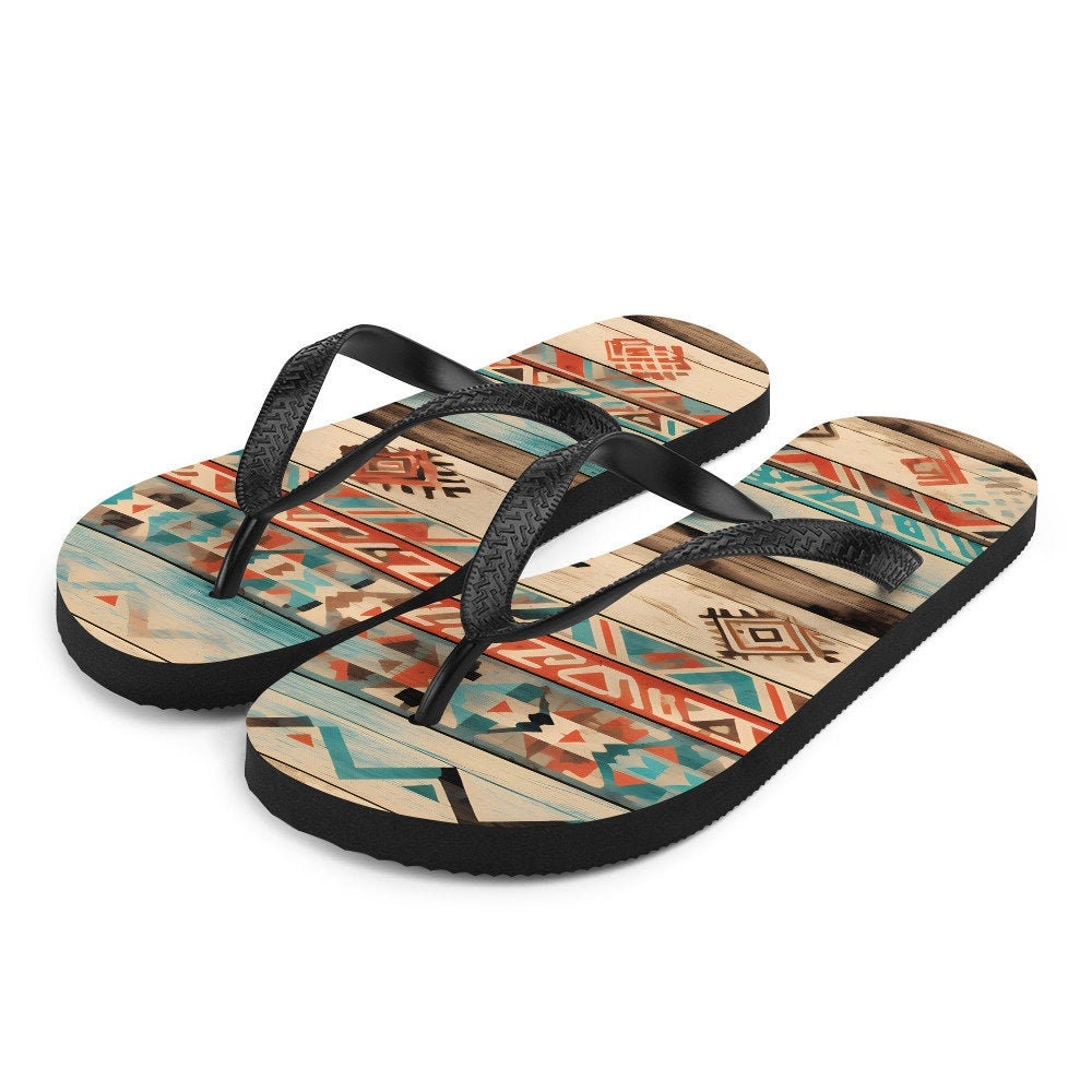 hippieartzone - Aztec Flip-Flops