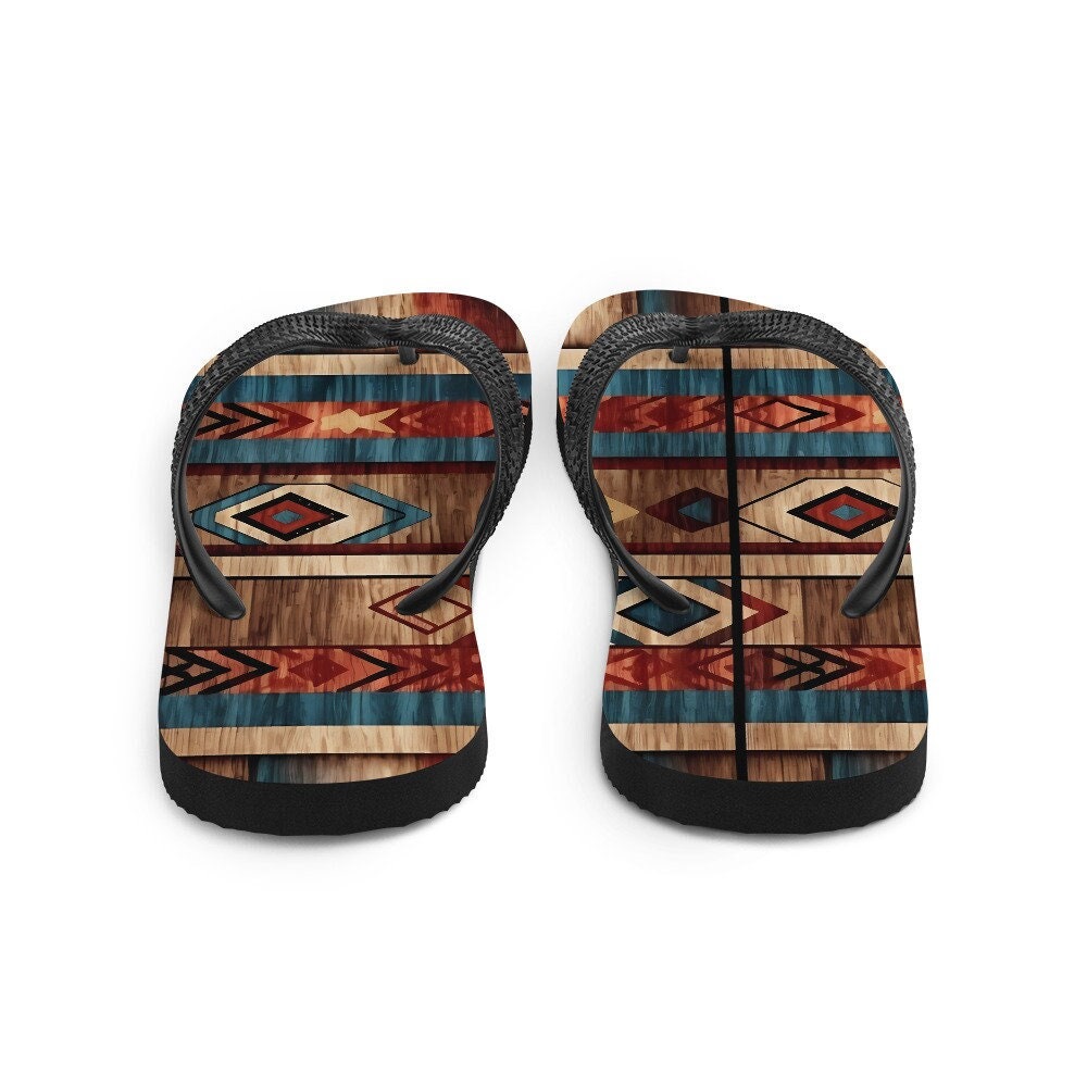 hippieartzone - Aztec Western Flip-Flops