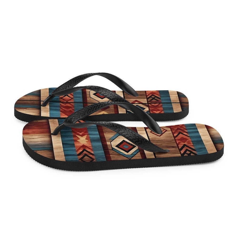 hippieartzone - Aztec Western Flip-Flops