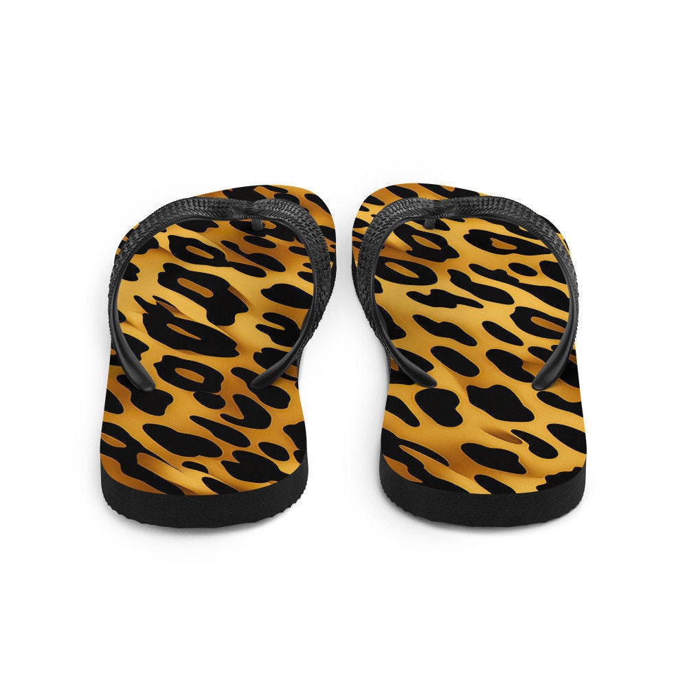 hippieartzone - Leopard Print Flip-Flops
