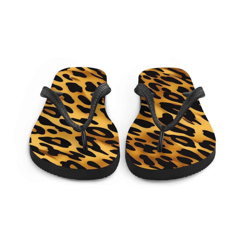 hippieartzone - Leopard Print Flip-Flops