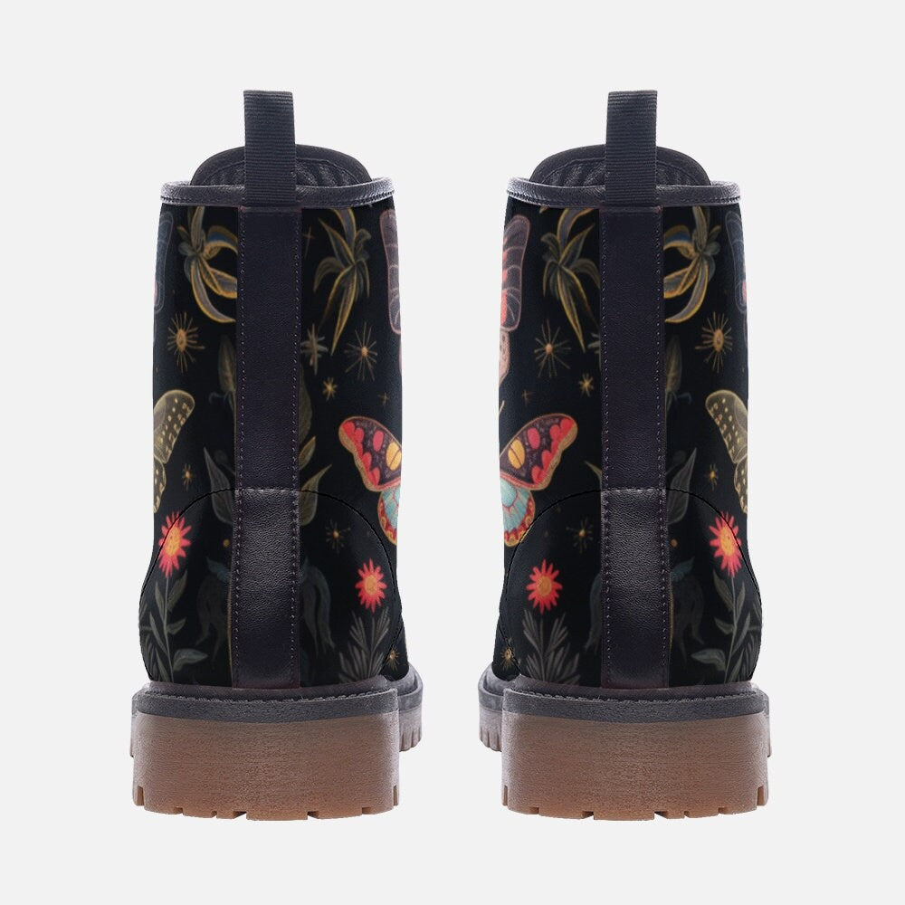 Hippie Art Zone - Dark Butterflies Boots, Fairy Grunge Boots