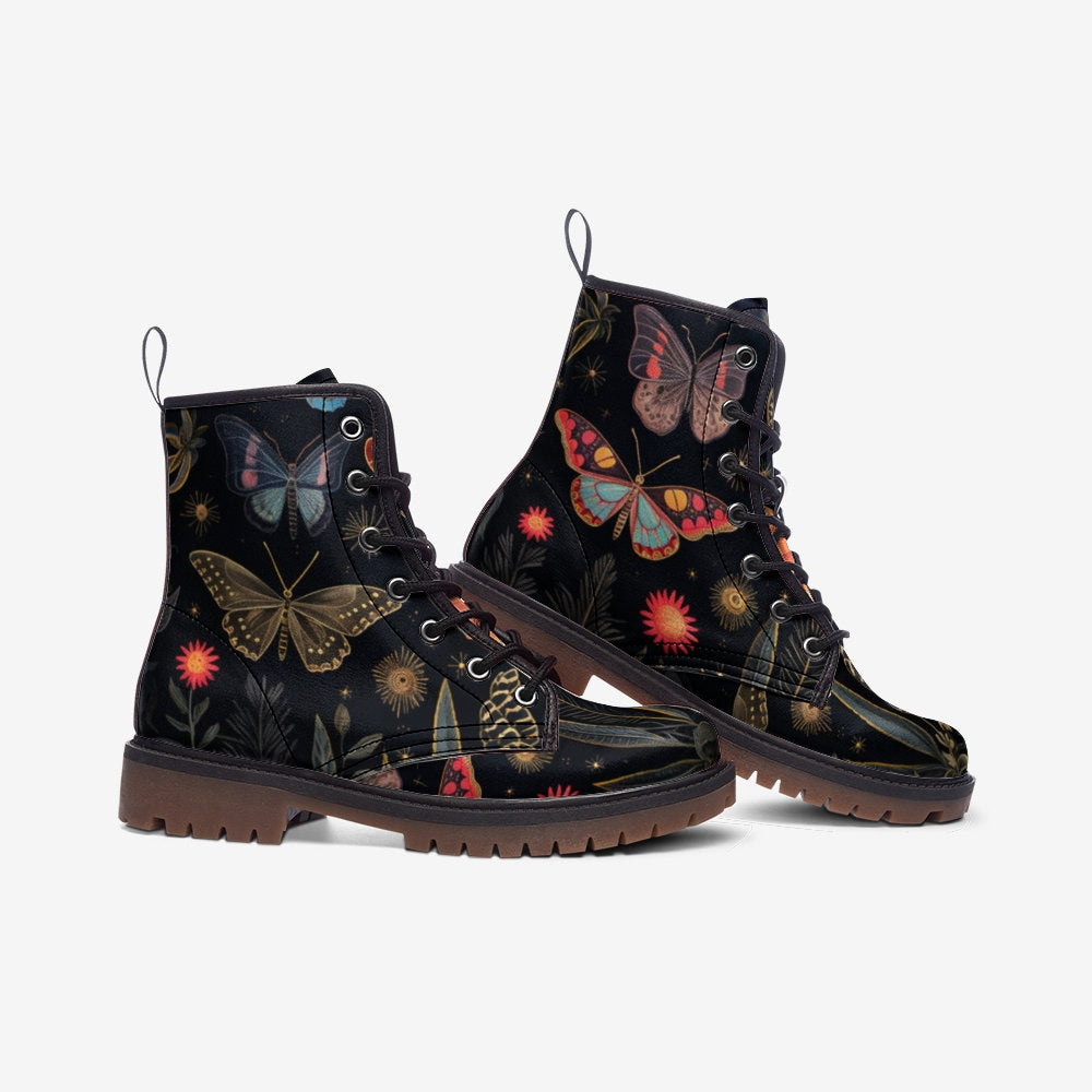 Hippie Art Zone - Dark Butterflies Boots, Fairy Grunge Boots