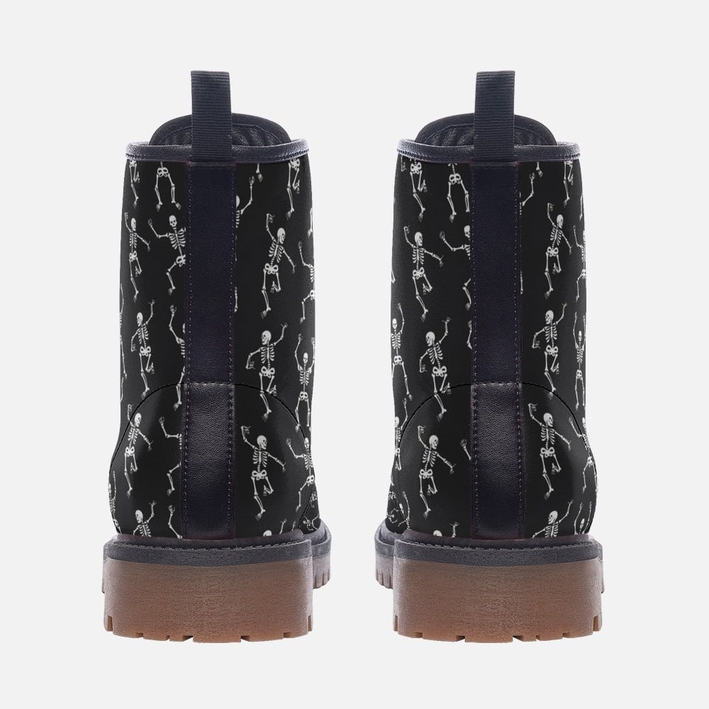 Hippie Art Zone - Dancing Skeleton Boots | Casual Vegan Leather Lightweight Boots