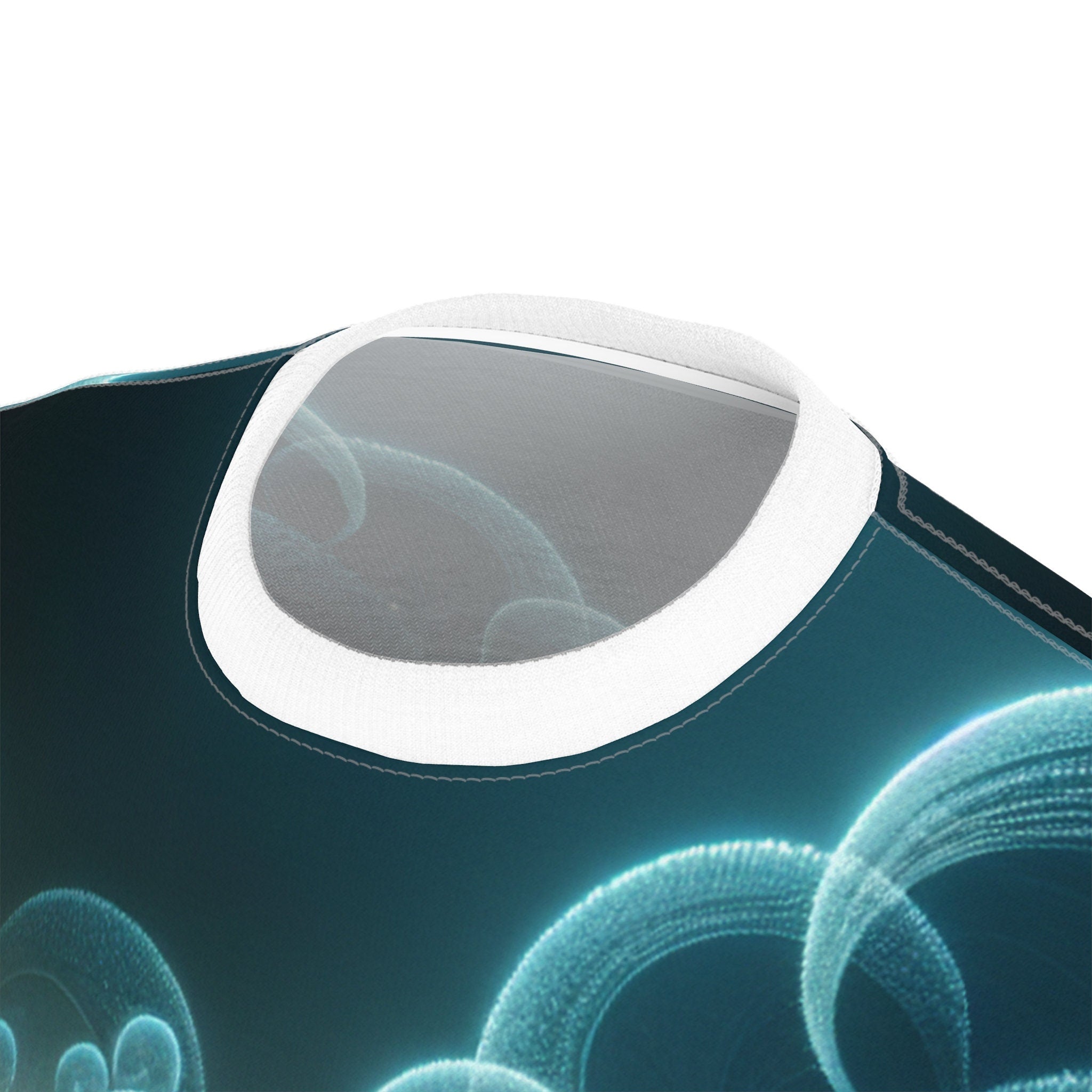 hippieartzone - Bioluminescent Cyberpunk Universe T-shirt: Ethereal Orbs, Symmetrical Patterns, Photorealistic 3D Render