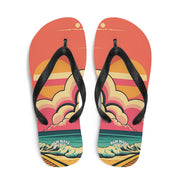 hippieartzone - Retro Pink Cartoon Sunshine Beach Flip Flops Colorful 