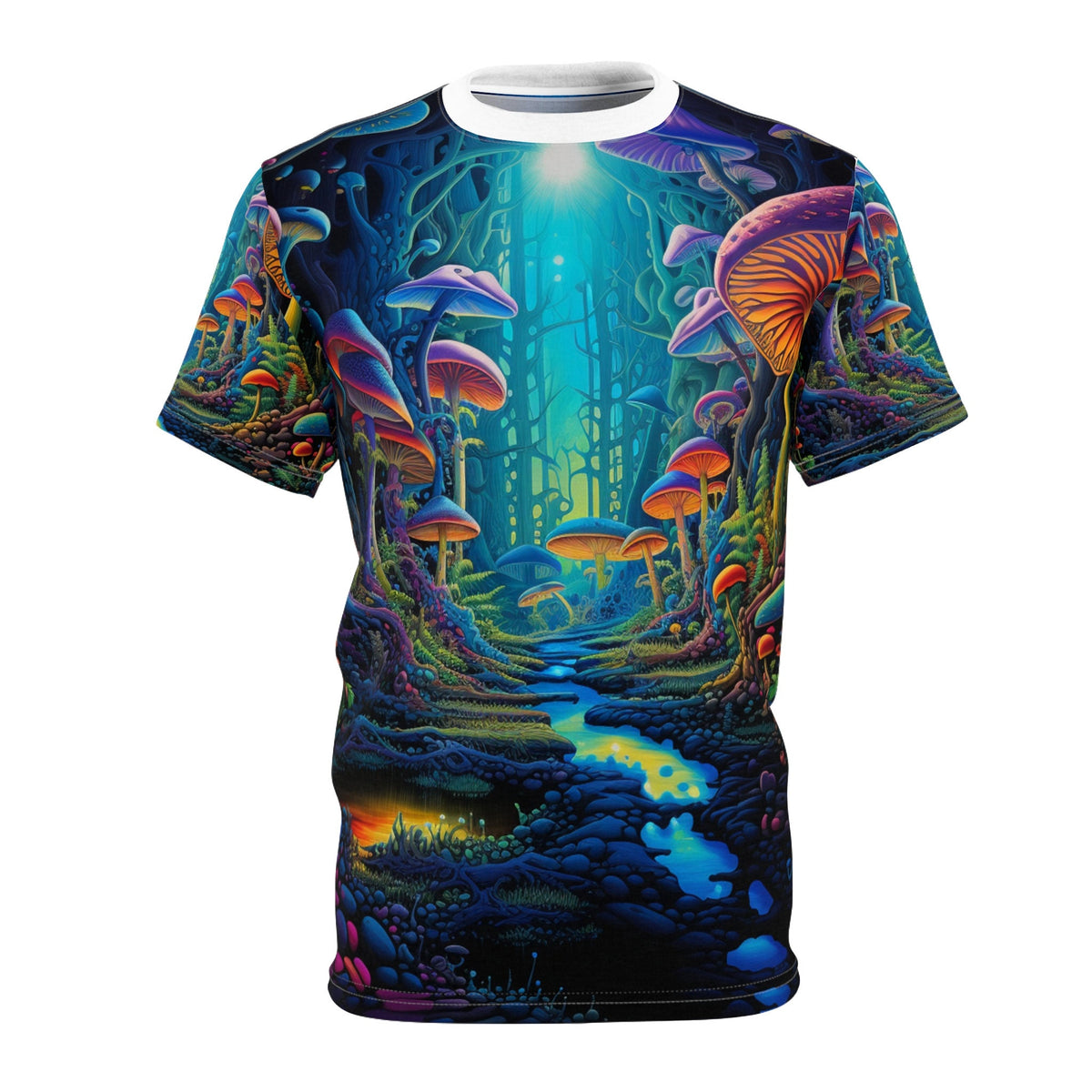 hippieartzone T-Shirt Isabella Sorrentino - Psychedelic Camouflage Tee - Blacklight Reactive Apparel