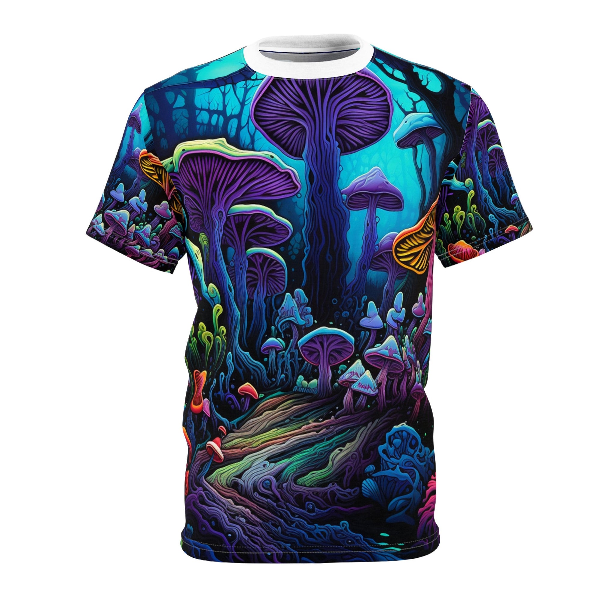 hippieartzone T-Shirt Fiametta Bellini - Psychedelic Camouflage Tee - Blacklight Reactive Apparel