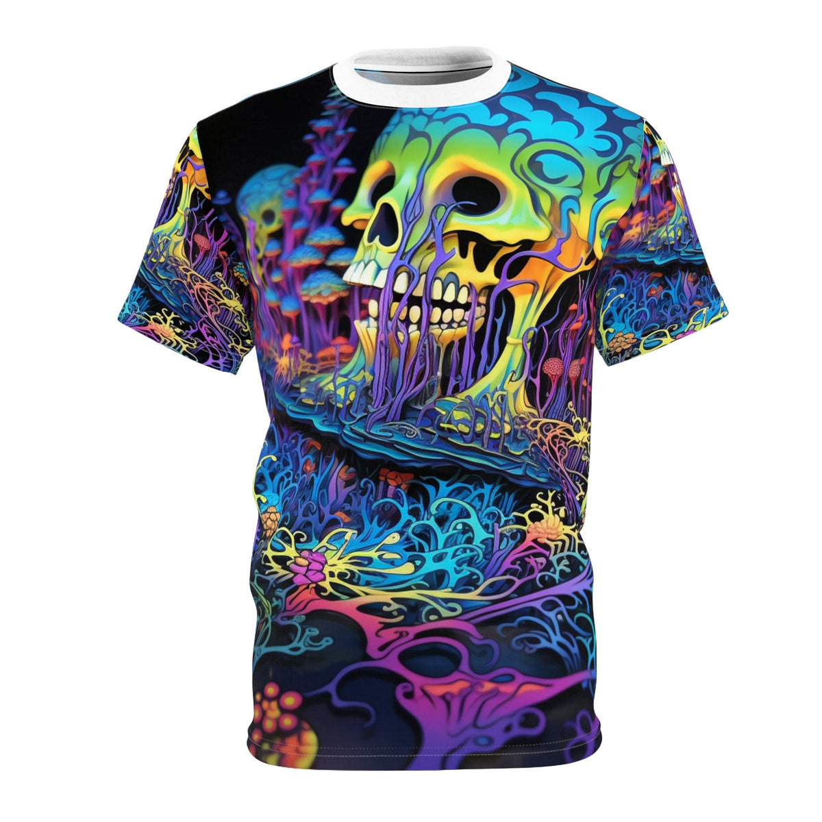 hippieartzone T-Shirt Aurelia VanBraunschweig - Psychedelic Camouflage Tee - Blacklight Reactive Apparel