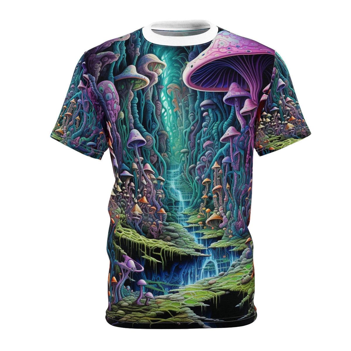 hippieartzone T-Shirt Benedicta Valentina - Psychedelic Camouflage Tee - Blacklight Reactive Apparel